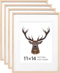 KINLINK 11x14 Picture Frames Natural Oak Wood Frames Set of 4