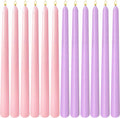 6-Pack Lavender 6-Pack Pink Taper Candles for Wedding Home Decor