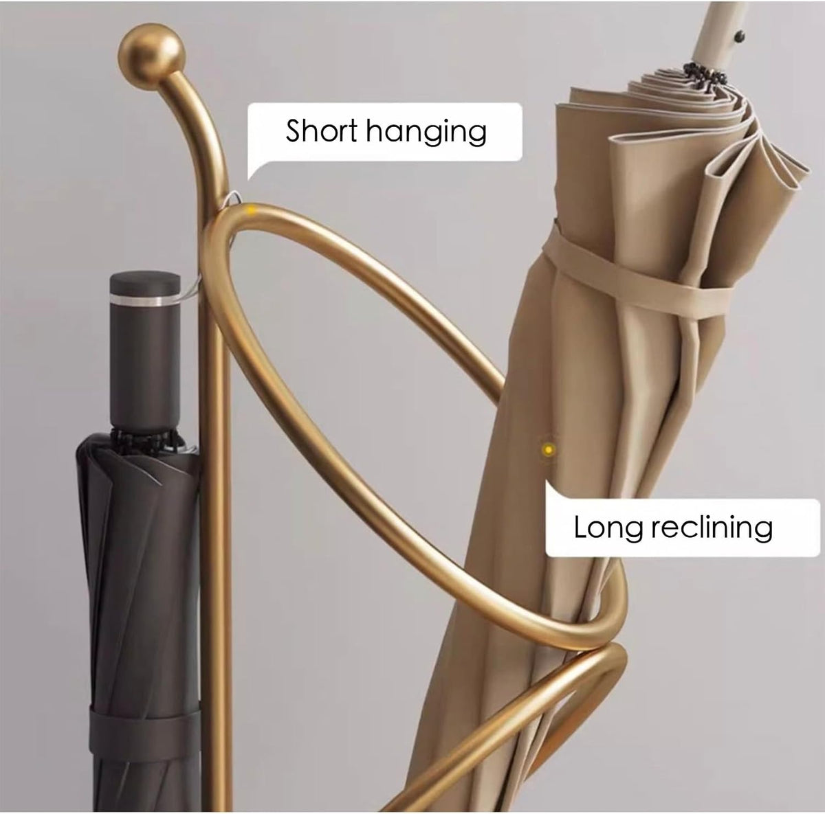 Metal Umbrella Stand At The Entrance, Freestanding Circular Umbrella Holder With Space For Canes And Walking Sticks. Ideal for Hotels, Entryways, Offices, and Hallways，25X10inches (gold)