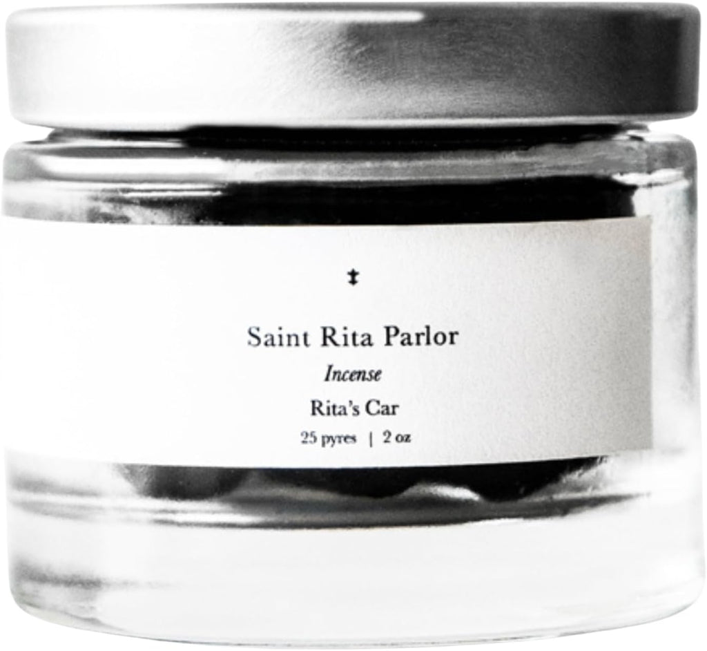 Saint Rita Parlor Scented Incense Cones – Luxury Cone Incense with Notes of Leather, Floral Musk & Tobacco, Handmade in the USA, Long-Lasting Burn, 25 Cones – Rita’s Fragrance