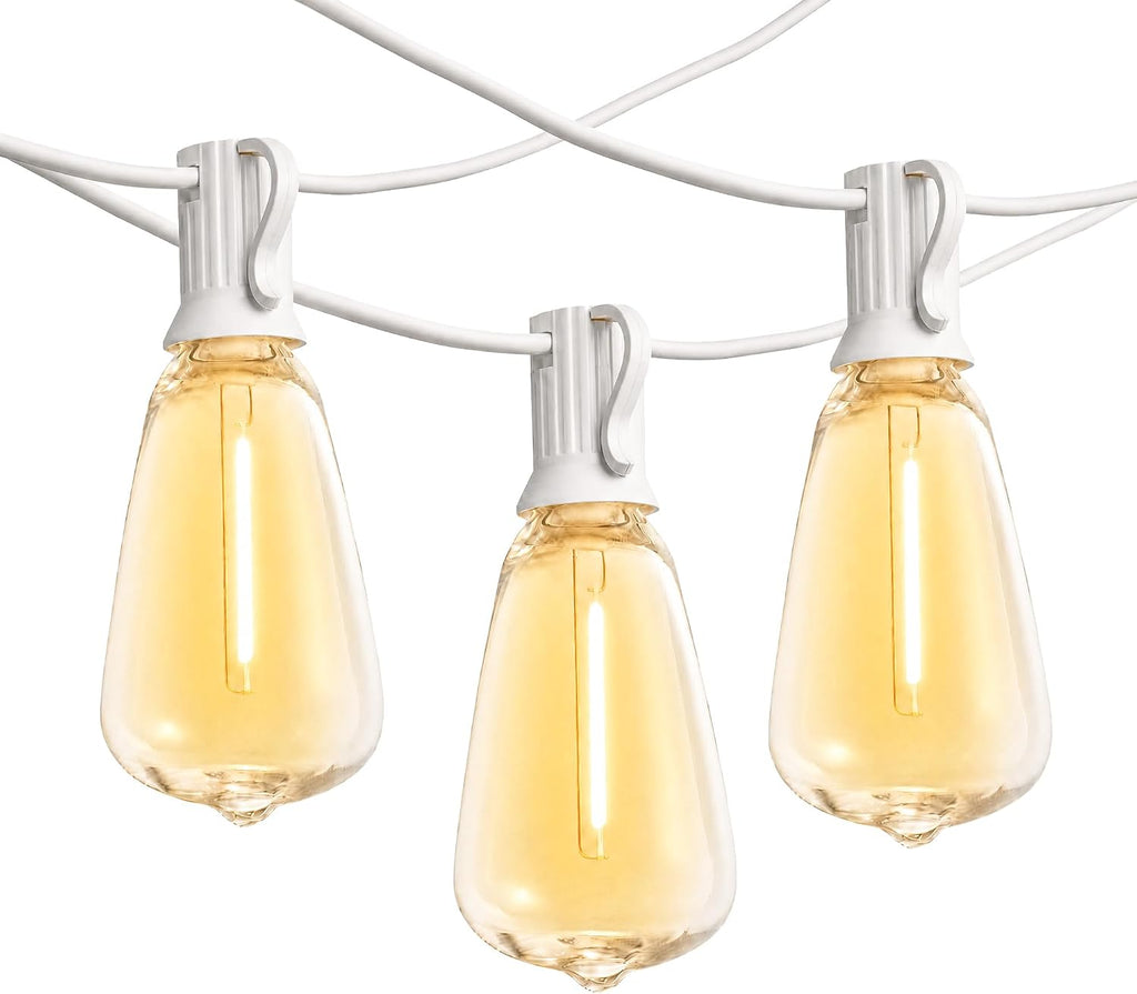 Banord ST38 Outdoor String Lights, 25FT White Patio Lights with 13 Bulbs