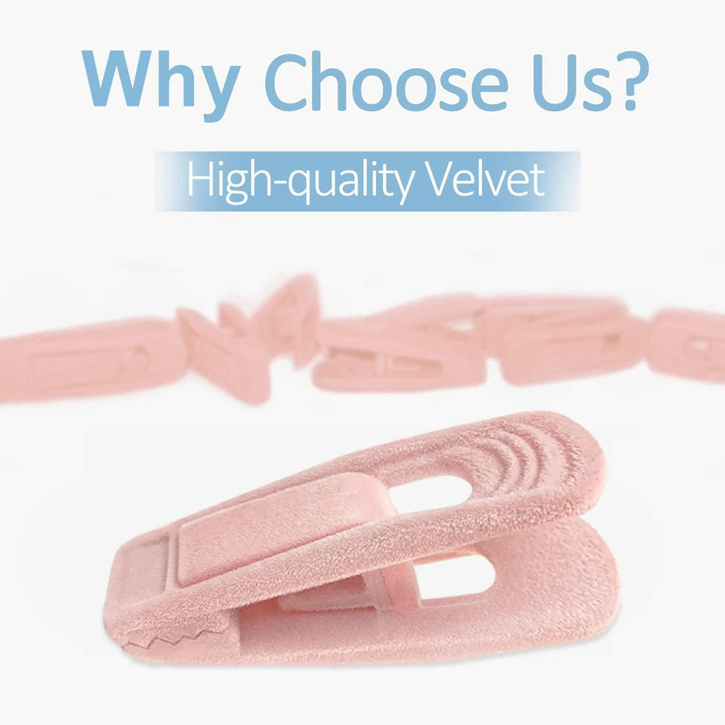 TOFIIGREM Light Pink Velvet Hangers (80-Pack), Non-Slip Strong Hanger Clips for Velvet Skirts & Pants