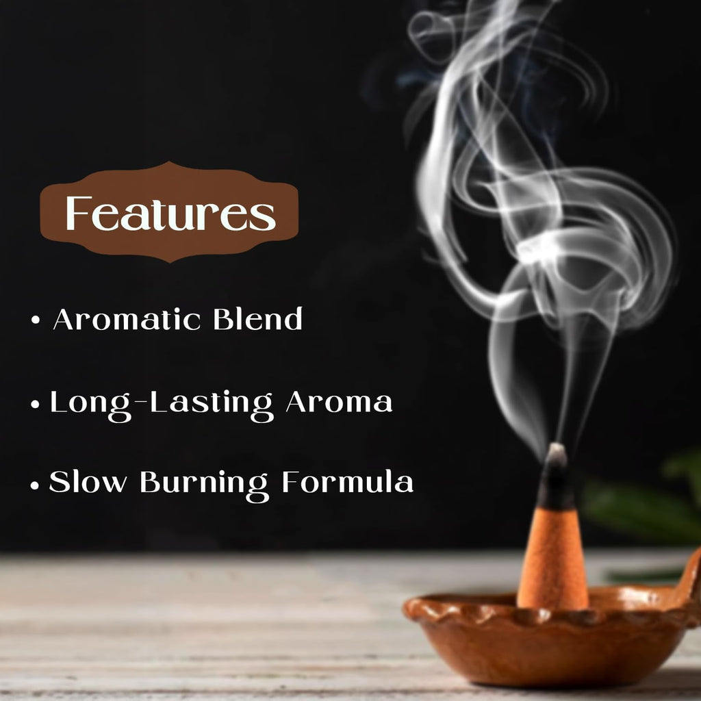 Shubhkart Premium Kesar Kasturi (Saffron Musk) Dhoop Cones/Incense Cones – 60 Count Box. Charcoal-Free Rich Dual Fragrance Incense for Mystical Meditation, Yoga & Exotic Home Ambiance