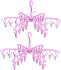 Clothes Drying Hanger with 24 Clips,Foldable Hanging Rack 2 PCS