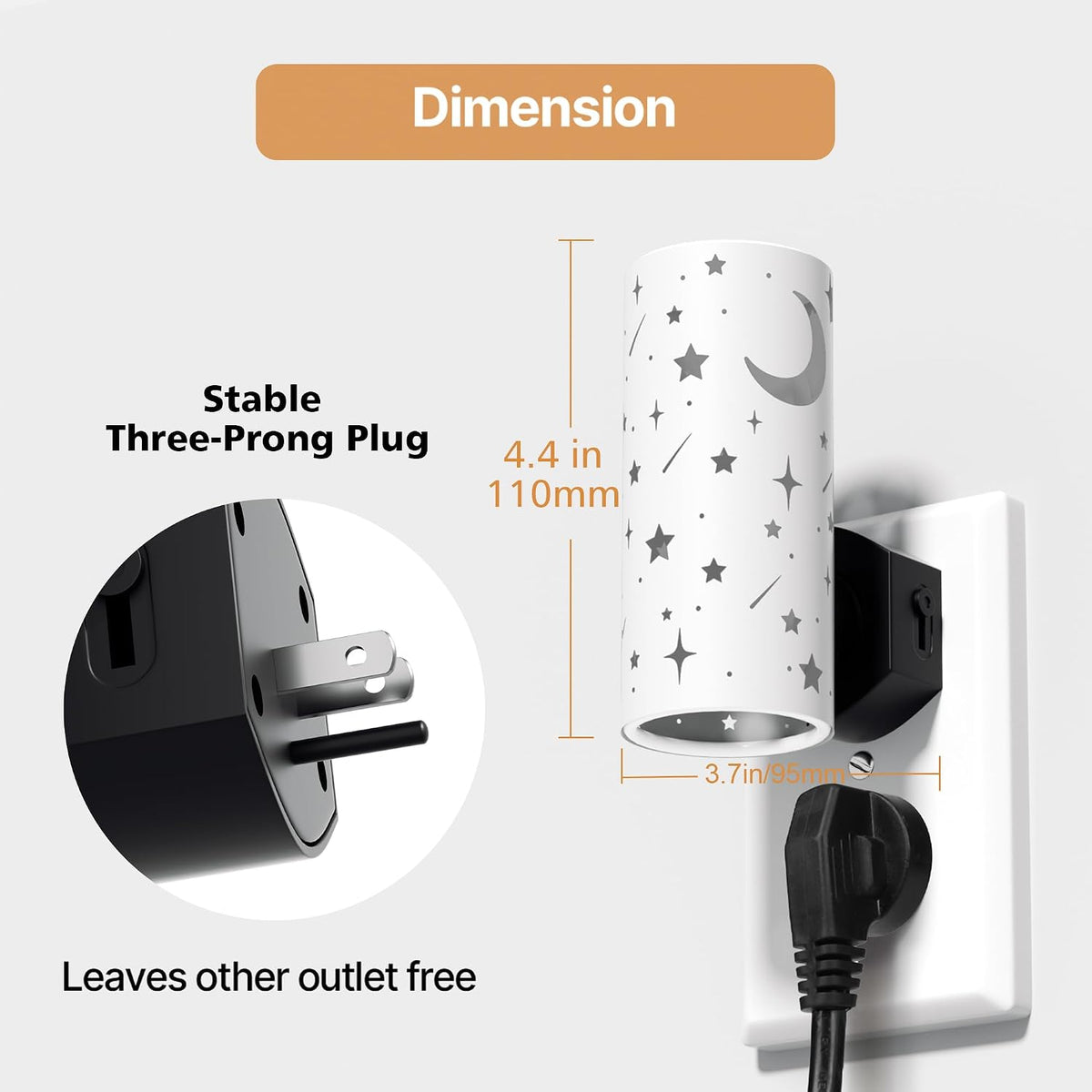LED Night Lights Plug into Wall, Bright Nightlights, White Stars