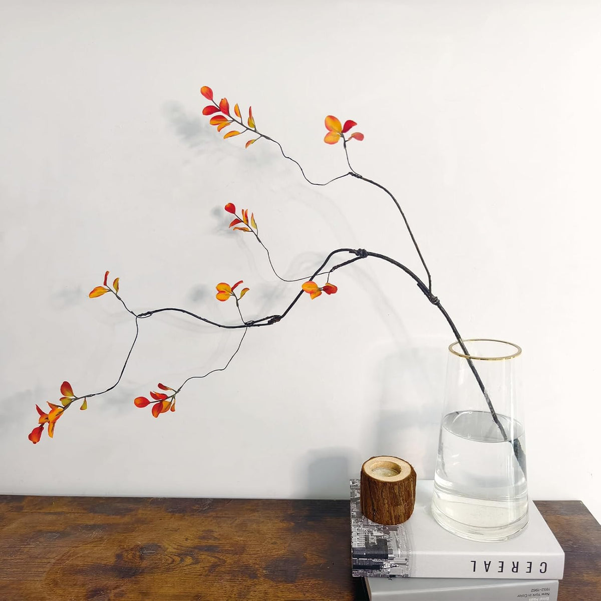 4 Pcs Fall Stems Artificial Ficus Branches Faux Eucalyptus Stems Fall Decor