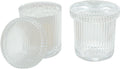 2 Pack Glass Container Qtip Holder with Lid,Mouthwash Cup,Cosmetic Storage