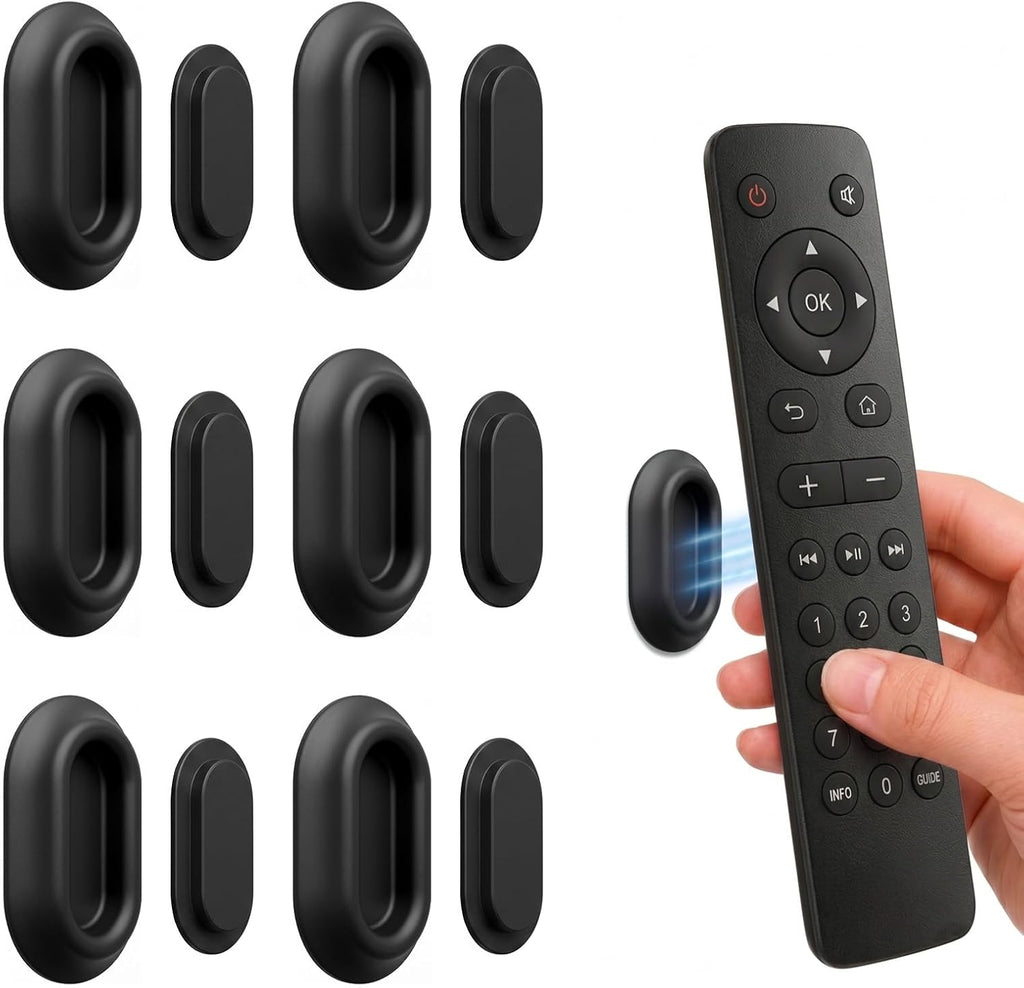 6-Pack Magnetic Remote Control Holder, Hidden Self-Adhesive Wall Mount