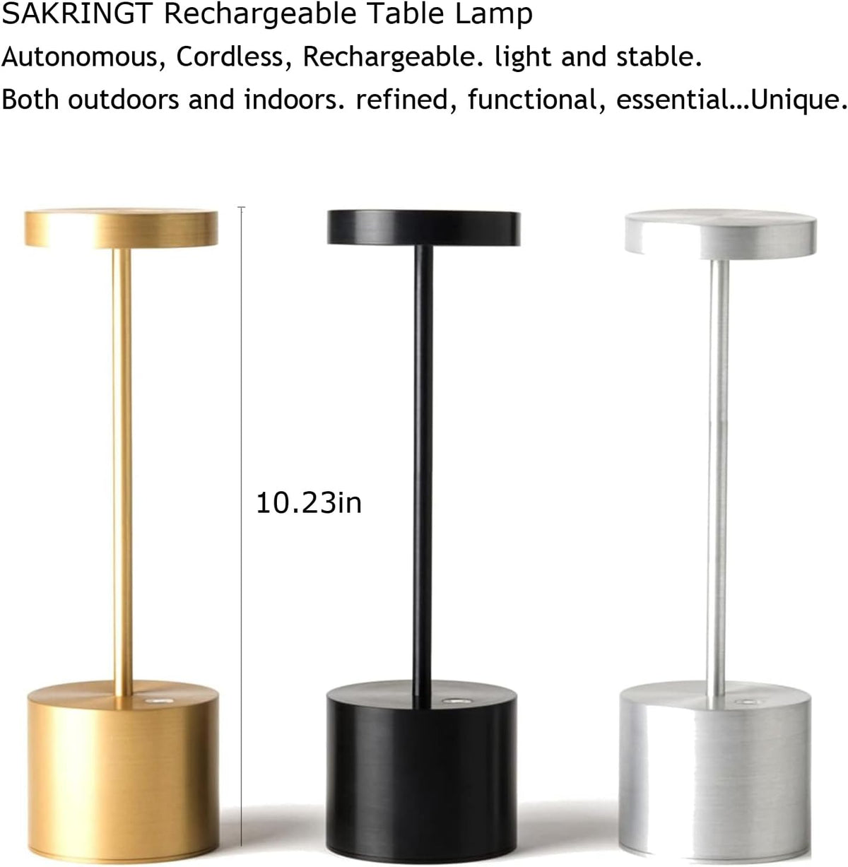 SAKRINGT Cordless Table Lamp Rechargeable,Outdoor LED Table Light