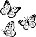 EONBES Black Metal Butterfly Wall Decor Wall Art Wall Sculpture, 3 Pieces