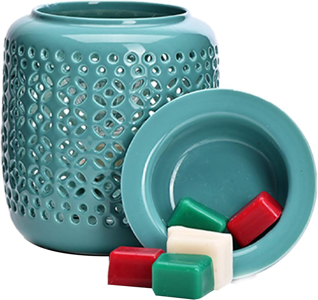 ASAWASA Ceramic Wax Melt Warmer for Scented Wax with Timer(Cyan Copper )