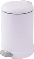 Glad Small Trash Can, 1.2 Gallon | Round Stainless Steel Garbage Bin with Soft Close Lid & Step Foot Pedal | Metal Waste Basket with Removable Inner Bucket, Lavender