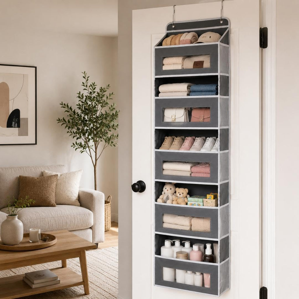 Over The Door Organizer for Bedroom Closet, Pantry, Bathroom, 5-Tier
