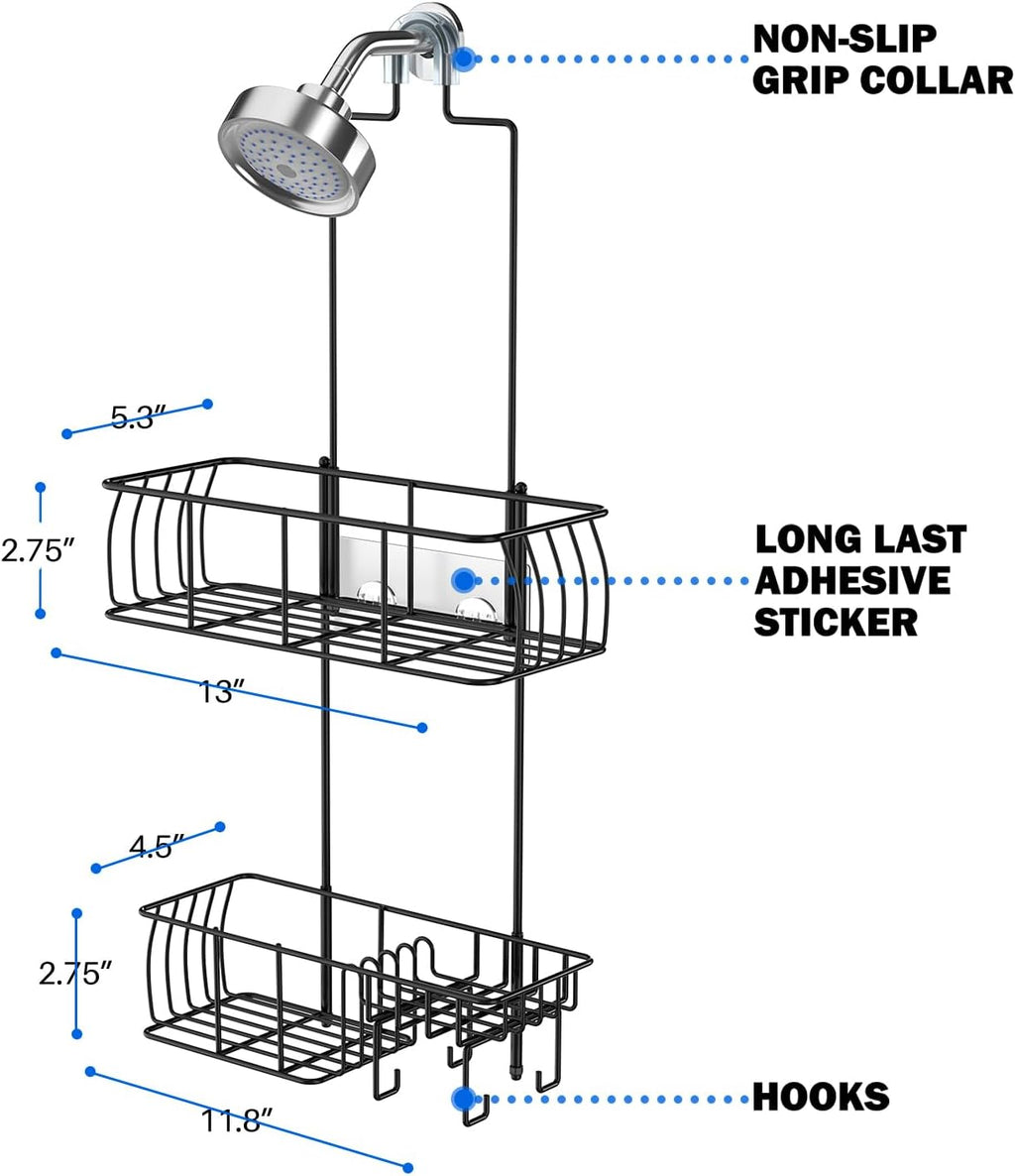 Epicano Shower Caddy Hanging,Large Capacity Shower Organizer,Black