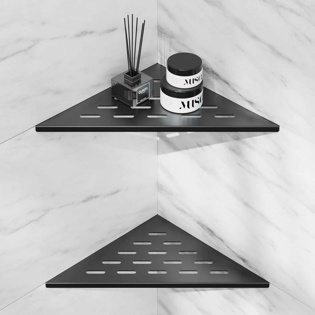 lives Shower Corner Shelf 2 Pack, 10-Inch 304 Stainless Steel, Matte Black