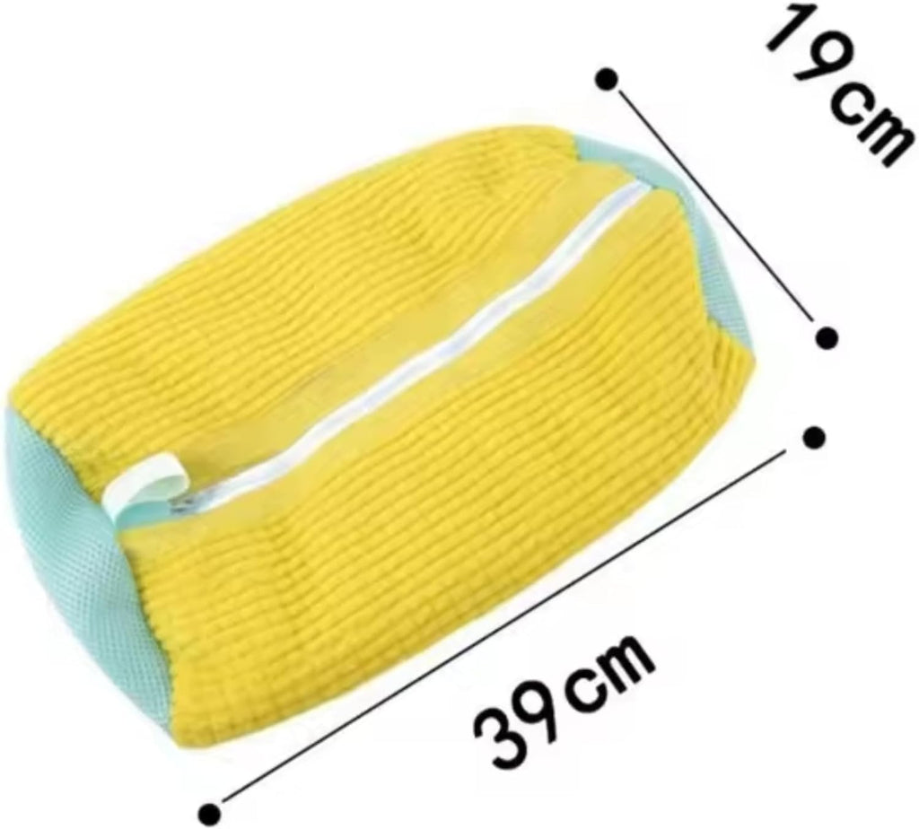2PCS Shoe Washing Machine Bag, Reusable Shoe Cleaning Laundry Bag for Sneakers, Fits All Types & Sizes (Yellow)