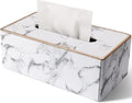 Tissue Box Cover Rectangular, PU Leather Tissue Box Holder for Kleenex, Napkin, Rectangle Tissue Box Covers, Tissue Holder for Bathroom Car Home Decorative 9.84"X5.23"X3.77" - Phnom Penh Marble