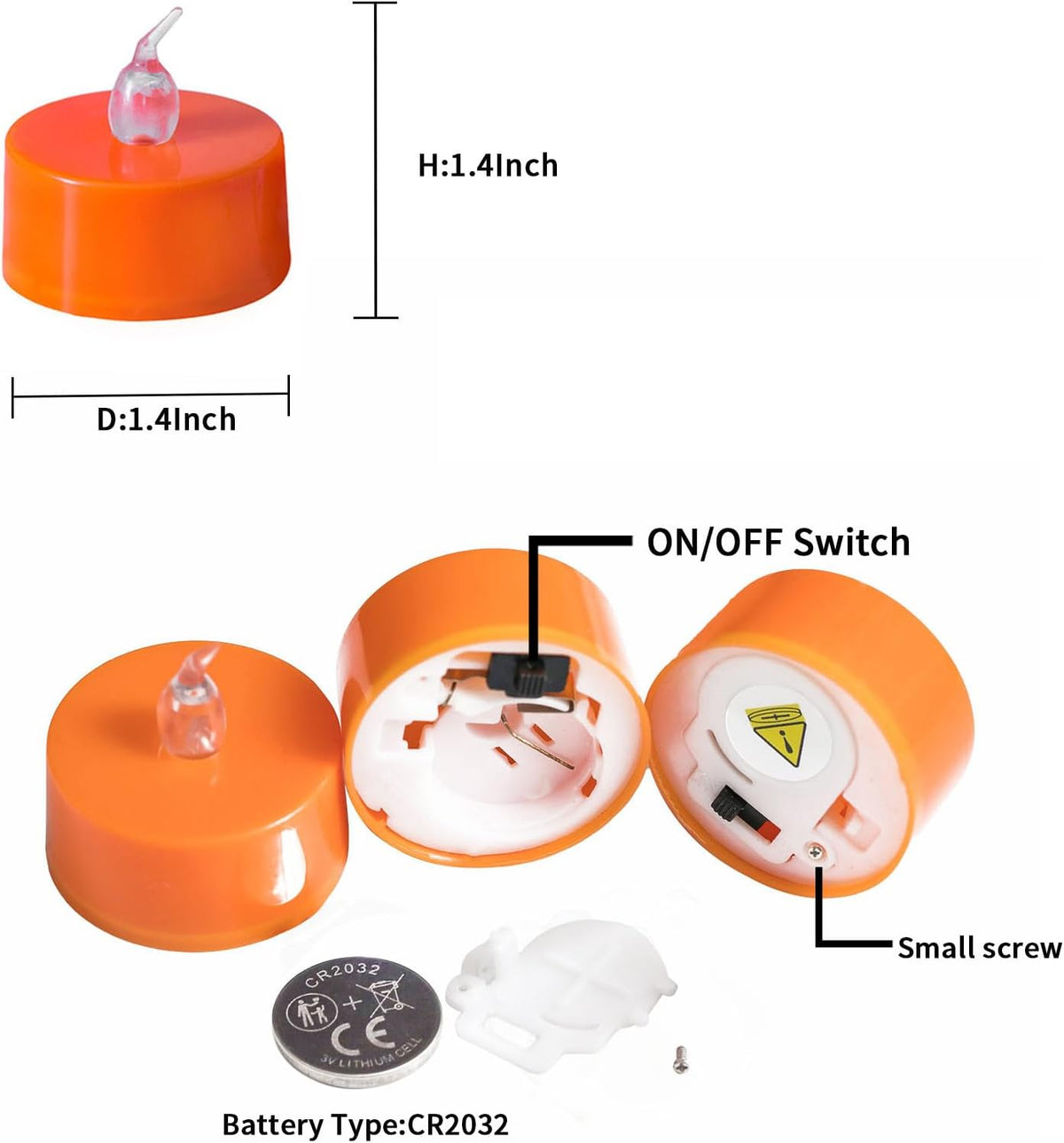 LANKER 24 Pack Orange Tea Lights Candles, Flickering Warm Yellow Flameless LED Candles (Orange)