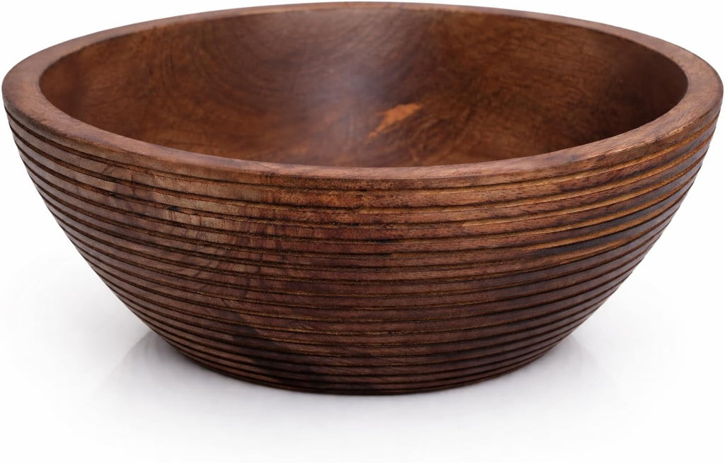 Handmade Wooden Snack Serving & Key Bowl, Decorative Countertop, 7 x 3 Inch