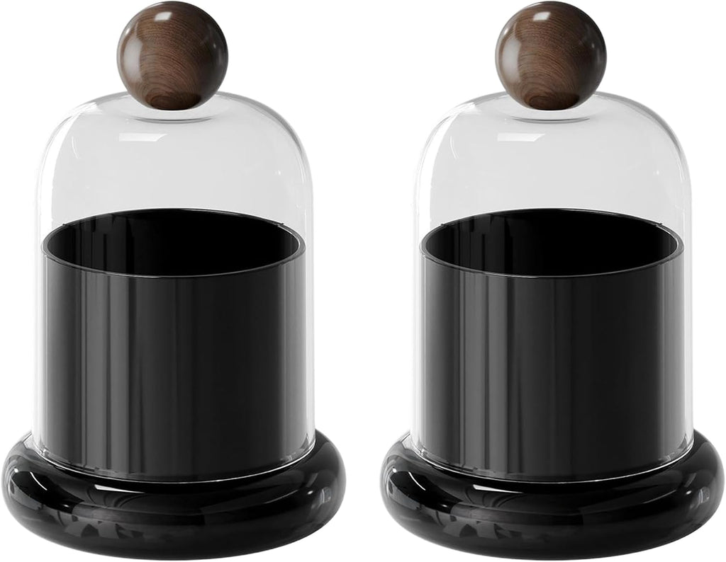 2 Pack Qtip Holder Dispenser,Bathroom Organizers and Storage，2 Black