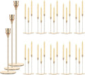 Yaomiao 30 Pcs Gold Candlestick Holders Metal Taper for Wedding Table