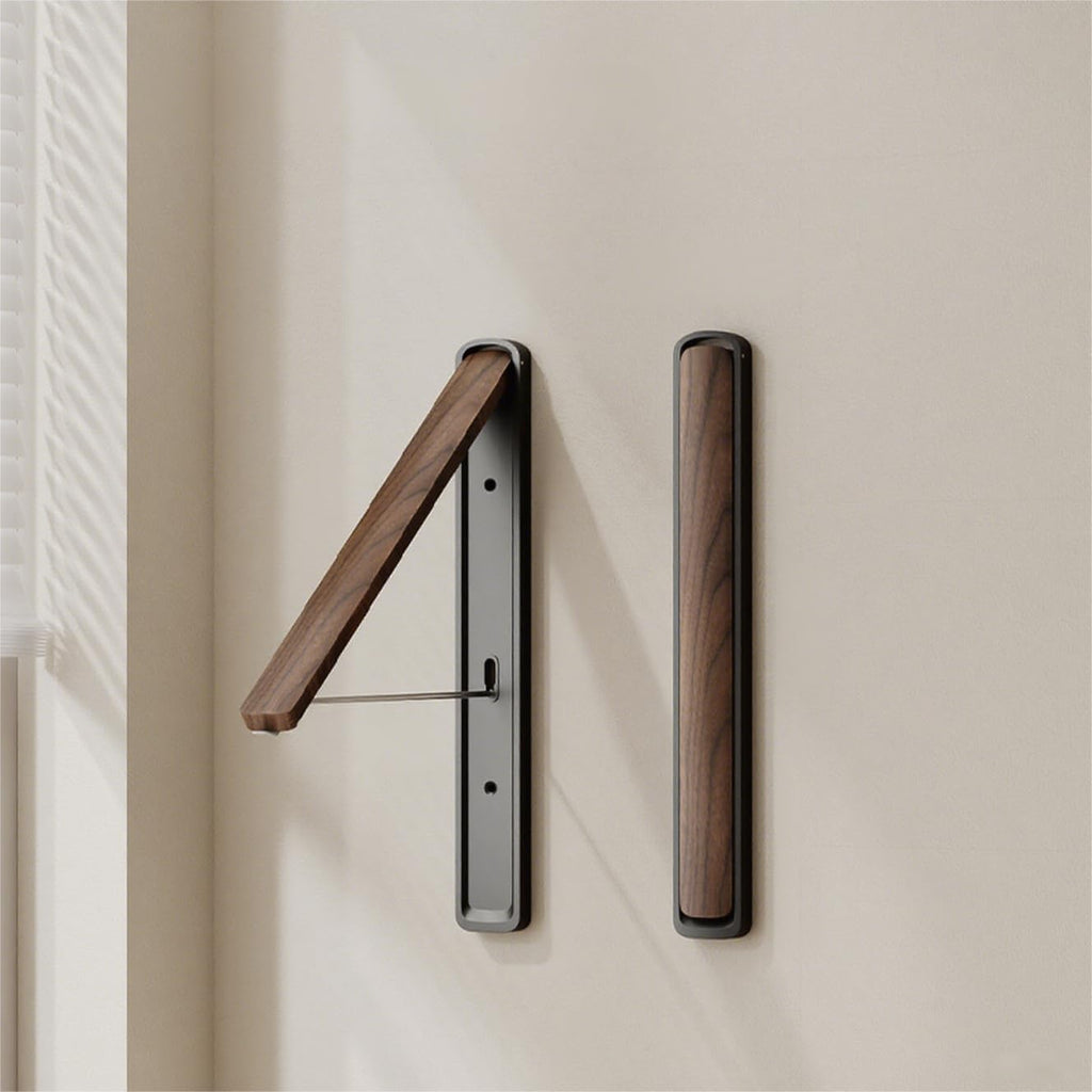 Wall-Mounted Retractable Clothes Drying Rack(Walnut, 1 Pack)