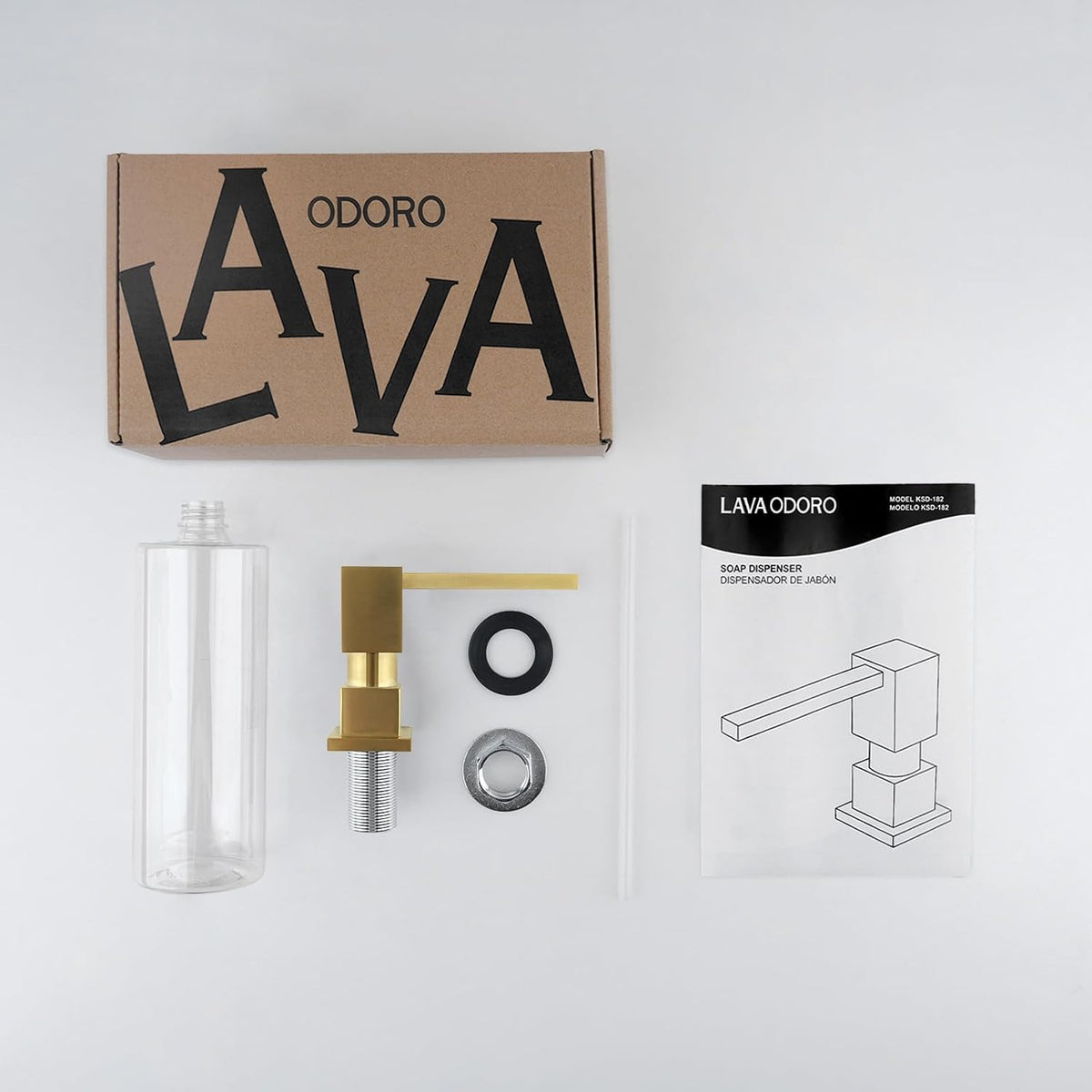 Lava Odoro Soap Dispenser for Kitchen Sink, Gold Sink Soap Dispenser Pump