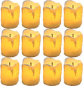 YASENN Led Tea Lights Candles Battery Operated Candle LED Flameless Candle Drips Votive Candle Fake Candles for Halloween Thanksgiving Christmas Decorations(1.5"x2" 12pack)