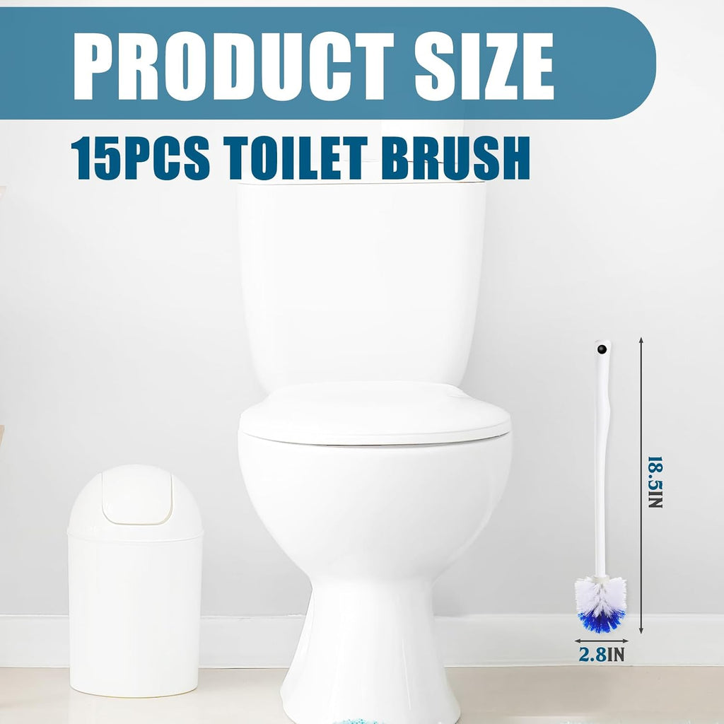 Willinglong 1 Pcs Toilet Bowl Brush 18.5 Inch Plastic Handle,Blue, White