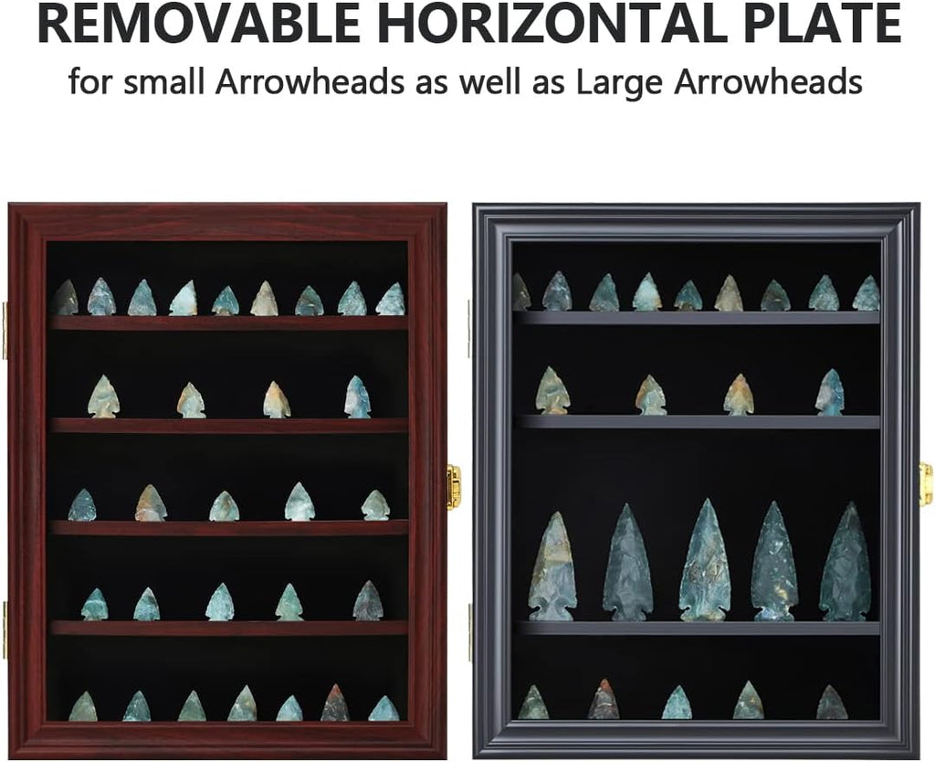 KCRasan Arrowhead Display Case Native American Arrowhead Shadow Box,Small