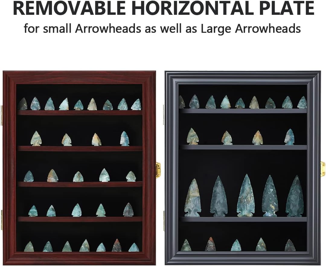 KCRasan Arrowhead Display Case Native American Arrowhead Shadow Box,Small