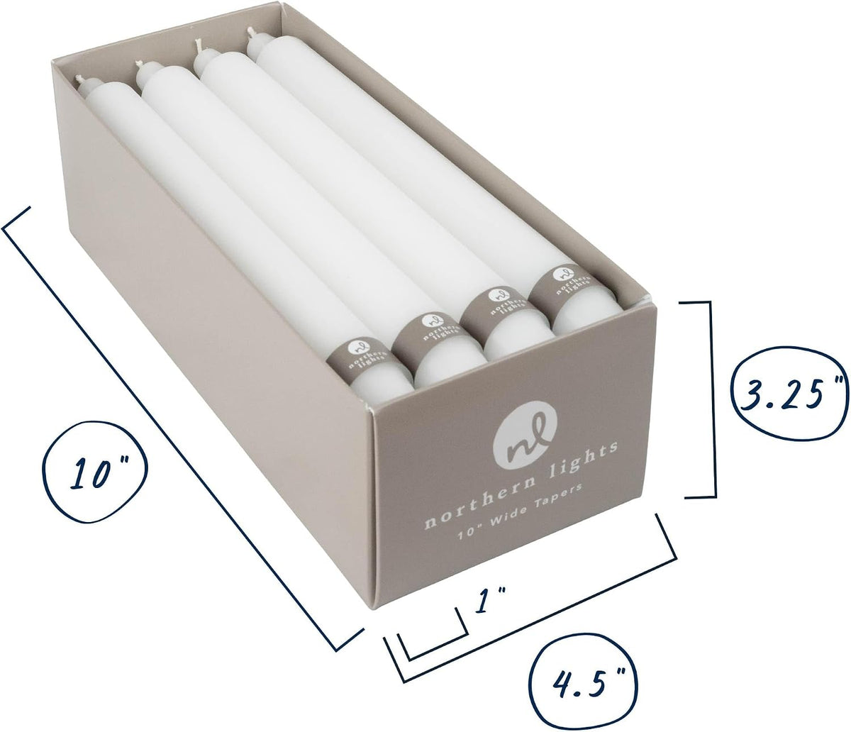 Northern Lights Candles - 10" 12pk Tapers - Pure White - 76590