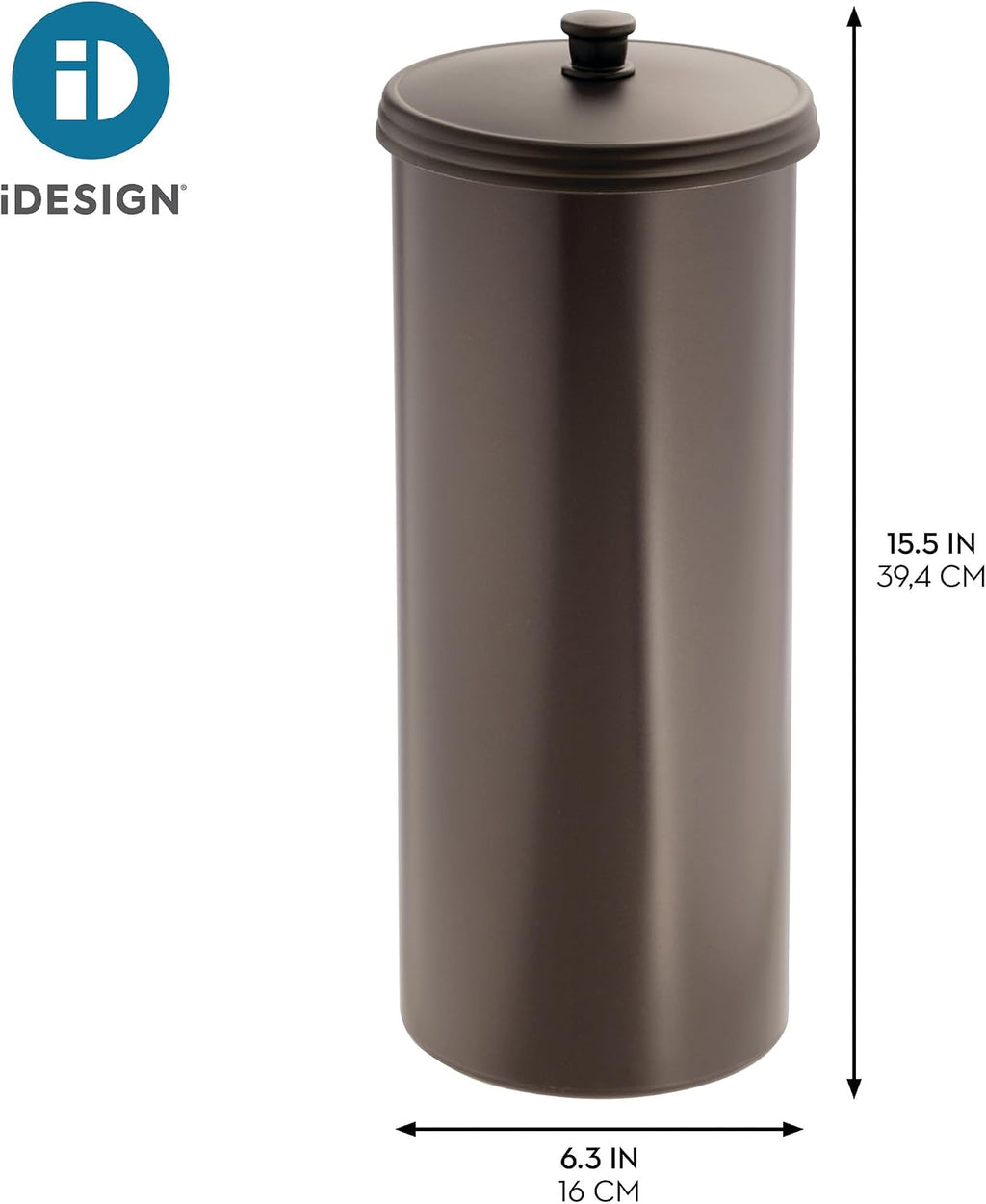 iDesign Freestanding Bathroom Toilet Paper Storage Holder, 2-Pack, Bronze