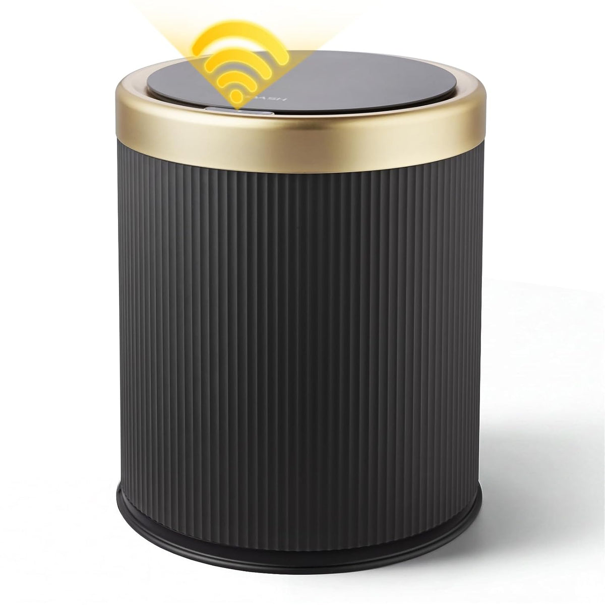 Automatic Bathroom Trash Can with Lid,Small Wastebasket Gold Black