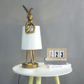 Resin Bunny Table Lamp 20" H White Fabric Shade LED Bedroom Study