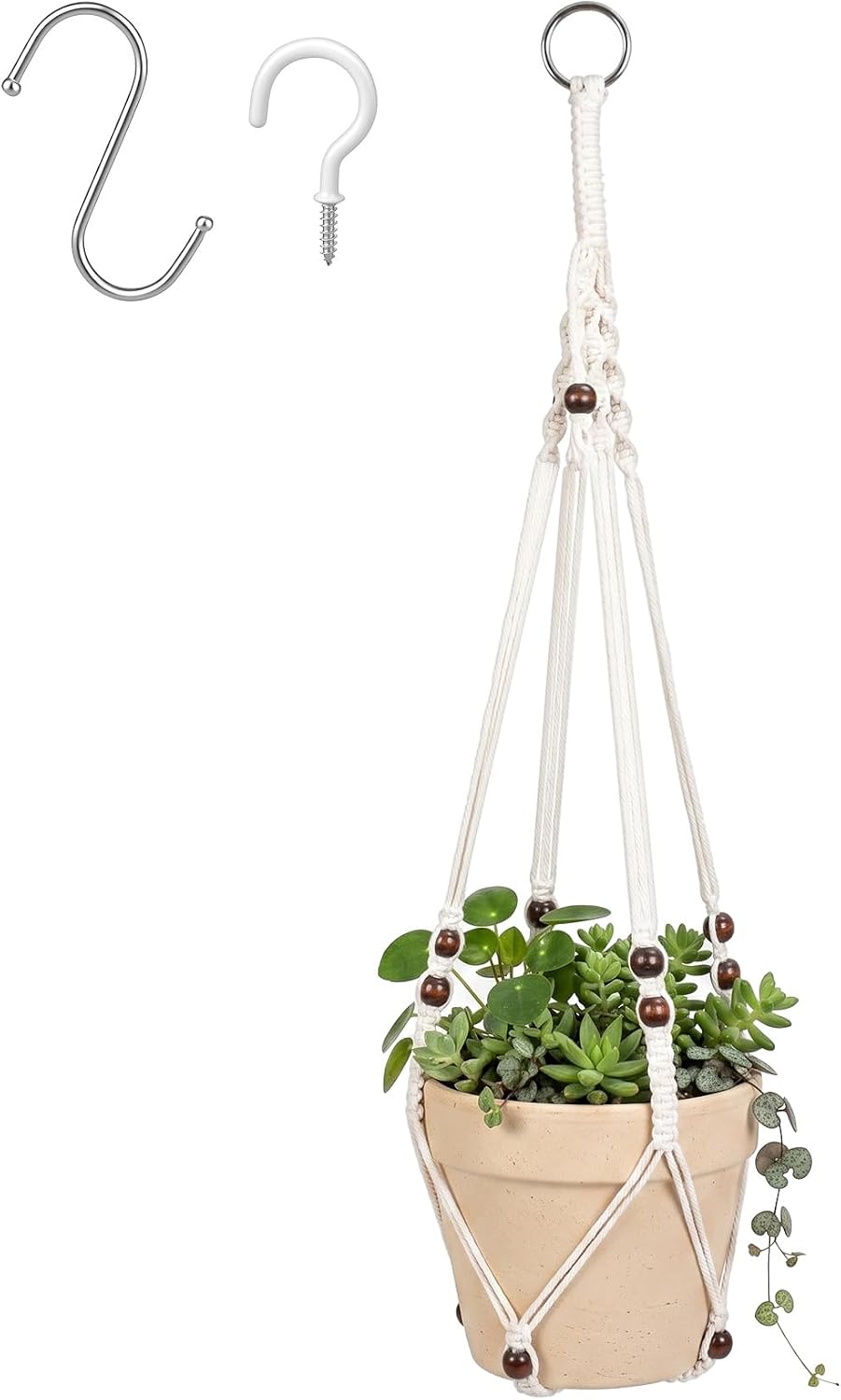 Macrame Plant Hangers Indoor, Macrame Plant Hanger Large Weather Resistant