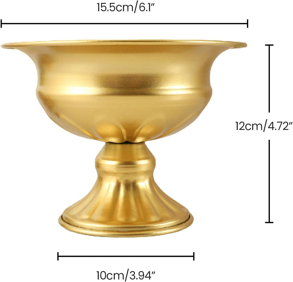 8Pcs Gold Compote Vases for Centerpieces, 4.7in Small Flower Vases