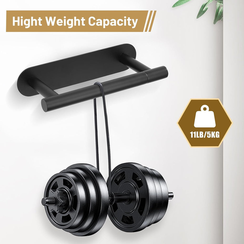 Matte Black Self Adhesive Toilet Roll Paper Holder No Drill for Bathroom