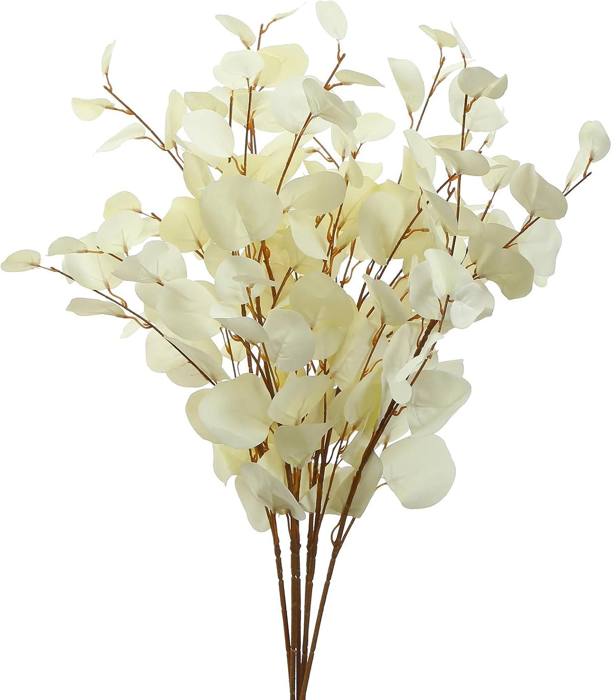 3 PCS 33" Artificial Eucalyptus Stems, Silk Branches for Vase Decor, Cream