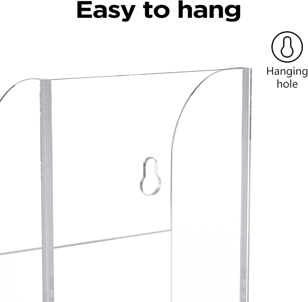HBlife Acrylic Remote Holder Organizer, Clear TV Remote Control Holder Wall Mount Remote Caddy for Bedside, Media Organizer Storage Box 1 Compartment