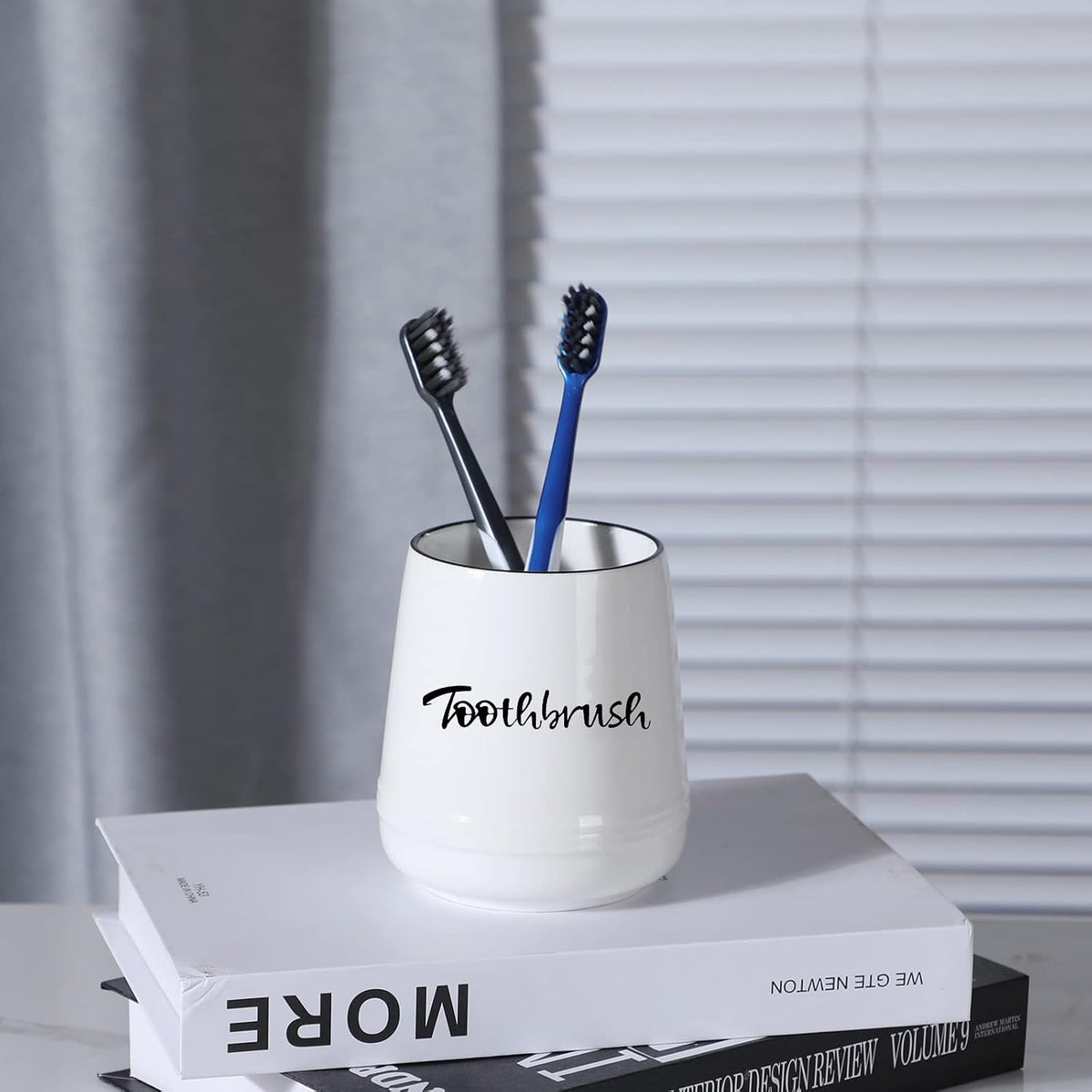 Ceramic Toothbrush, Brushing Holder Easy to Clean (White)