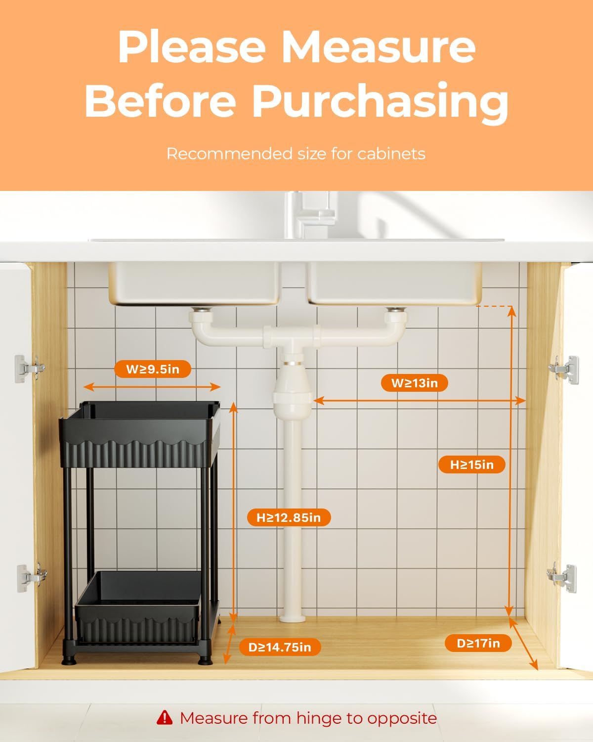 Sevenblue 3-Pack 2-Tier Under Sink Organizers with Sliding Drawers