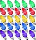 25 Pack C7 Multicolor 120V Waterproof Led Replacement Christmas Light Bulb