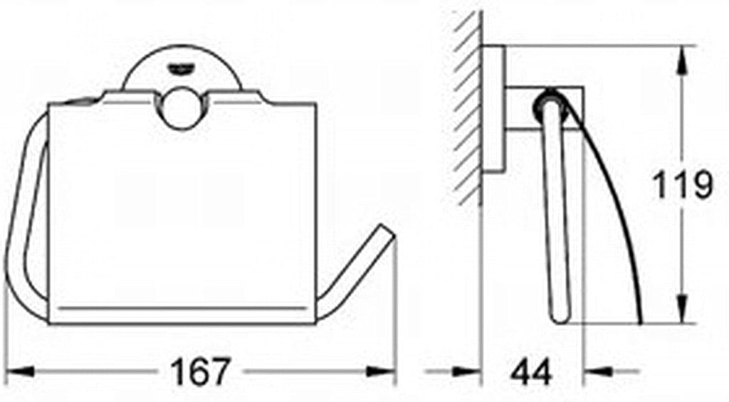 GROHE 40367EN1 Essentials Wall-Mounted Toilet Paper Holder with Cover, Brushed Nickel Infinity Finish