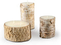 Serene Spaces Birch Bark Candle Set - 3 Pillar Candles Bring Nature Indoors, Ideal for Weddings, Parties & Home Decor - 6", 8" & 10" Tall