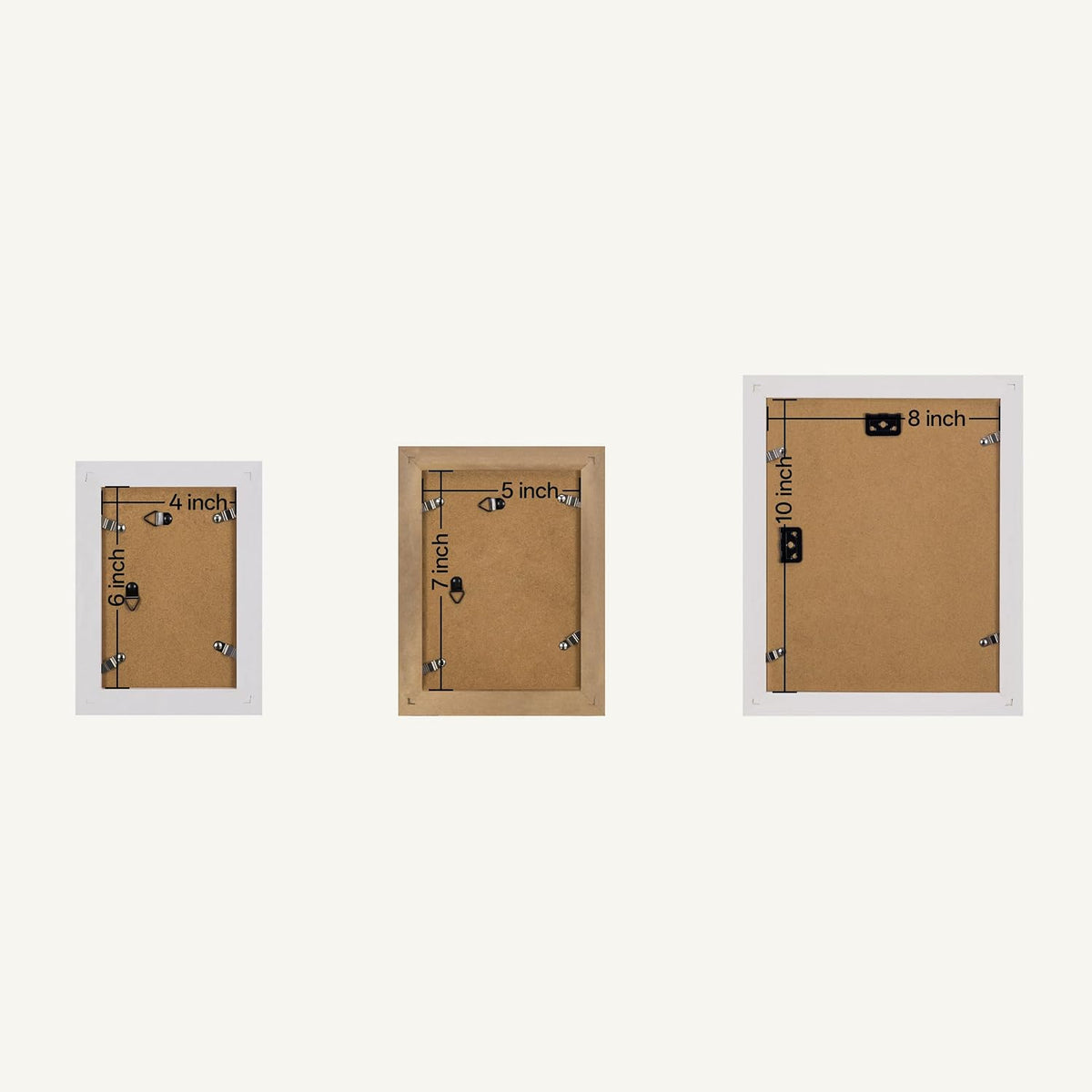 eletecpro Gallery Wall Frame Set of 10, Natural, White, Brown