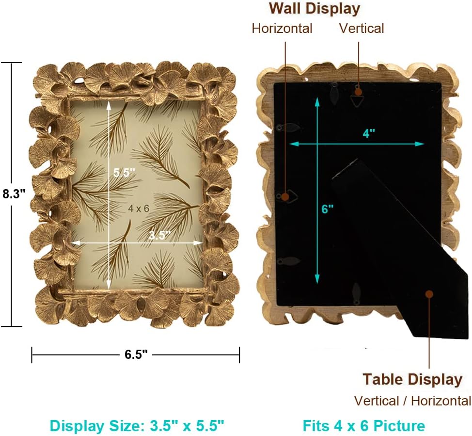 4x6 Vintage Picture Frame, Antique Gold Frame Ornate Frame