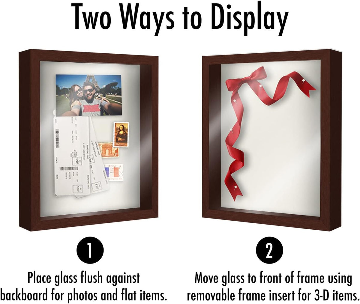 Americanflat 11x14 Shadow Box Frame - Engineered Wood - Mahogany