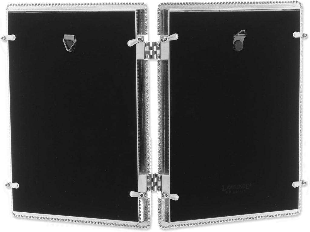 Lawrence Frames Metal Frame, Caviar Bead, Silver, 5x7 Double