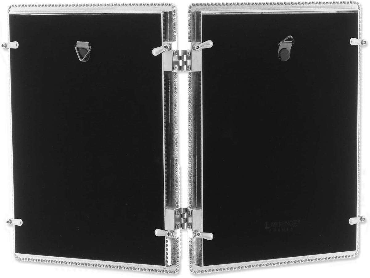 Lawrence Frames Metal Frame, Caviar Bead, Silver, 5x7 Double